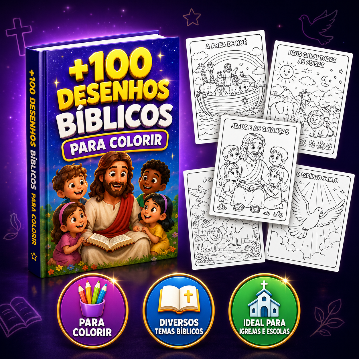 +100 Desenhos Bíblicos Para Colorir